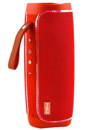 Беспроводная bluetooth колонка с громкой связью и подсветкой tg287 красная