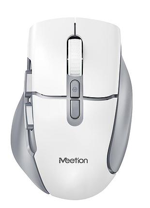 Мышь компьютерная meetion btm001, беспроводная 2.4g+bluetooth, с rgb-подсветкой, бело-серая