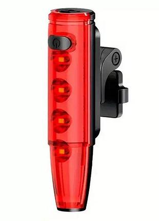 Велоліхтар задній leadbike ld77-ls-4led з лазерною розміткою waterproof/li-ion 800mah/usb-c