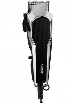 Машинка для стрижки волос vgr v-130 (8818) с насадками black/silver