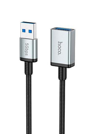Кабель usb удлинитель hoco us10, 0.5 метра, type-a m/f, скорость до 5 гбит/с