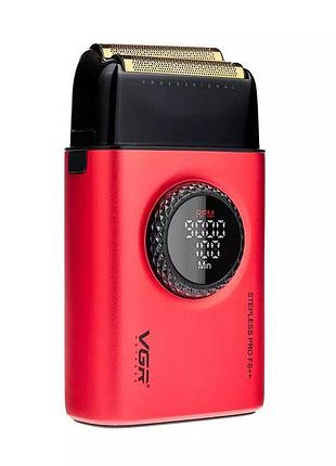 Бритва vgr v-377 чоловіча електробритва 9000 об/хв акумуляторна red