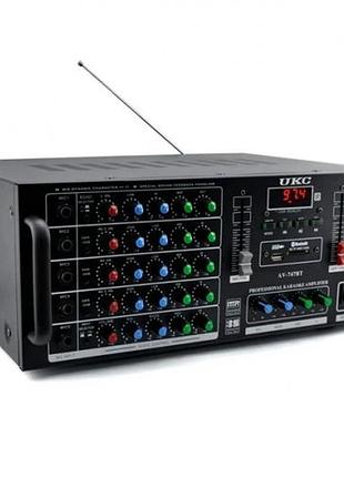 Підсилювач звуку ukc amp 747 bluetooth/usb/sd/mmc/мікрофонні входи