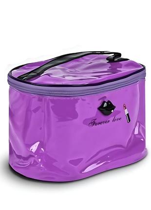 Косметичка stenson lipstick 19×13×15 см овальная, водоотталкивающая, фиолетовая, удобная ручка r97704-1
