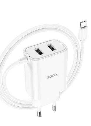 Зарядний пристрій hoco lightning cable courser dual-port charger c103a | 2usb, 2.1a |