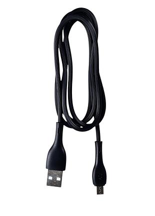 Кабель klgo wl-1420 usb-micro 1м 2.4a пластиковый с металлическими вставками, черный