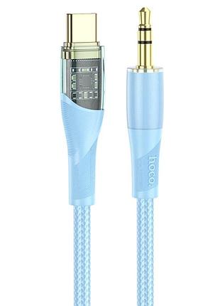 Кабель hoco upa25 transparent discovery edition digital audio conversion cable type-c blue
