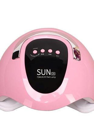 Сушарка для нігтів sun c6, 36 вт led/uv для гель-лаку, рожевий