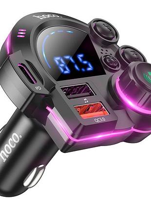 Автомобильный fm-трансмиттер hoco dfm01 legend car bt fm transmitter 2хusb/type-c 38 вт black