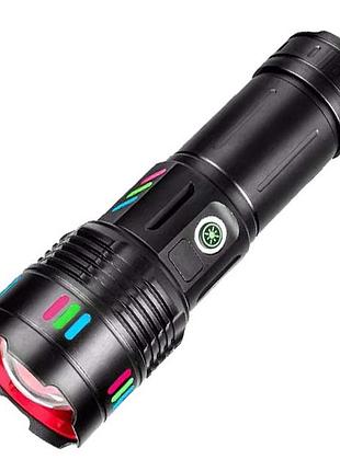 Ліхтар ручний світлодіодний pld-708 night vision pm30 tg з функцією power bank чорний