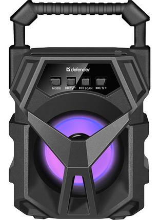 Колонка портативная defender g98 5 вт bluetooth 5.0 fm usb tf aux с подсветкой черная