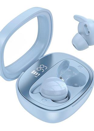 Навушники в кейсі hoco shadow true wireless sleep bt headset ew65 синій