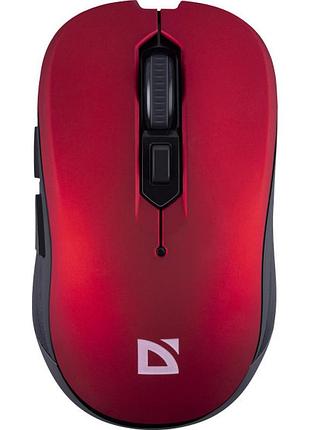 Миша defender gassa mm-105 чорно-червона бездротова ігрова 1600 dpi 6 безшумних кнопок usb ресивер 1xaa для пк та ноутбука (52103)