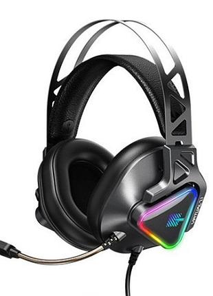 Игровые наушники remax rm-810 led wargod series gaming headphone 7.1 usb, 2,2 ком, black
