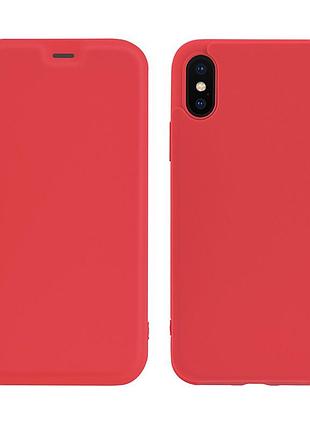 Чехол-книга hoco colorful series liquid silicone case для apple iphone x / xs red