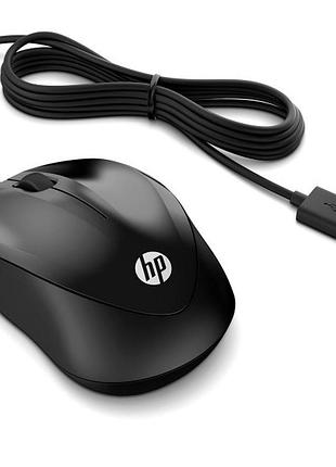 Мишка проволочный hp 1000 wired mouse 3кн usb 1200dpi черный (4qm14aa)