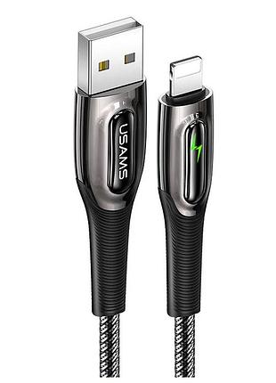 Кабель usams lightning smart power off cable raydan series us-sj470 |2m, 2.4a| black гибкий прочный