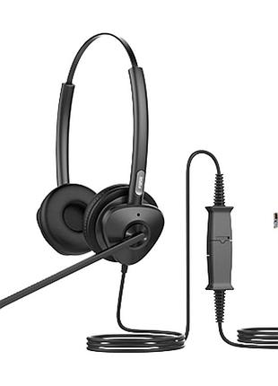 Наушники fanvil ht302, с микрофоном, rj9, для ip-телефонов, длиной 1.8м, черный