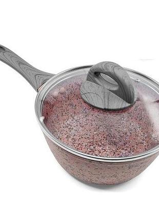 Сотейник с крышкой литой покрытие "granite" besser 10377-20 инд.дно