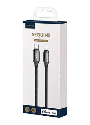 Кабель baseus type-c для lightning bmx sequins mfi certified | 1.2,18w/2.4a, pd | 3
