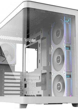 Корпус fsp m580-wp midi tower atx без блока питания с 4×120 мм argb вентиляторами 2×usb 3.0 и usb type-c белый