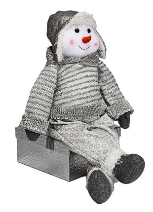 Фигура новогодняя "santa&amp;co" в новогодний наряд для декора помещения 51 см silver