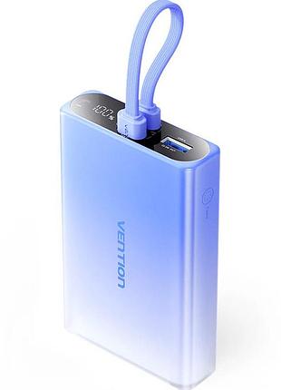 Универсальная батарея vention fhzl0 blue 10000 мач 22.5w pd usb-a usb-c lightning