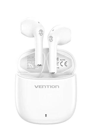 Навушники бездротові vention elf earbuds e02 300 mah/bluetooth 5.3 white