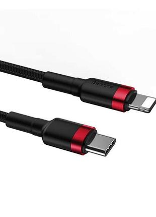 Кабель baseus cafule data cable type-c to lightning pd 18w 1м black/red (catlklf-91) 3