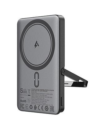 Павербанк acefast m16 5000mah с беспроводной зарядкой и usb-c черный