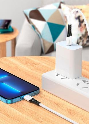 Кабель hoco type-c для lightning silicone charging data cable x82 1m 20w/3a white 2