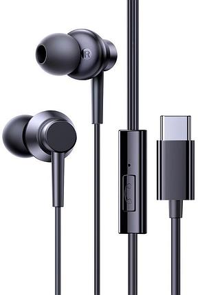 Наушники ведущие с микрофоном baseus encok cz11 wired earphones a00164300113-z1 hi-fi audio/type-c черный (26601)