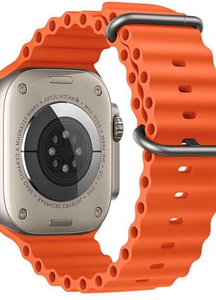 Ремешок для смарт-часов apple hoco iwatch wa12 с двойной пряжкой силиконовый 42 mm /44 mm / 45mm / 49mm orange