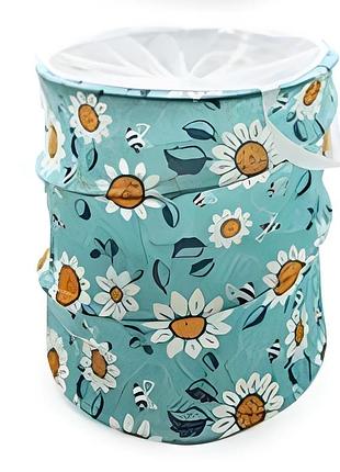 Кошик для дитячих речей stenson clothes, 40×50 см, поліестер, кришка, блакитний