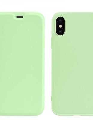 Чохол книжка hoco colorful series liquid silicone для iphone xs max tpu green