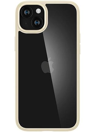 Чохол-бампер spigen ultra hybrid для apple iphone 15, мутно-бежевий