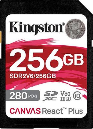 Карта памяти 256gb kingston canvas react plus sdxc u3 v60 sdr2v6 black
