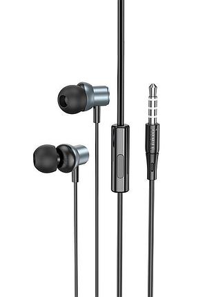 Наушники ведущие с микрофоном hoco encourage metal universal earphones with mic m110 aux grey