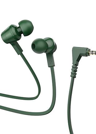 Наушники hoco oceanic universal earphones with mic m86 1.2м army green