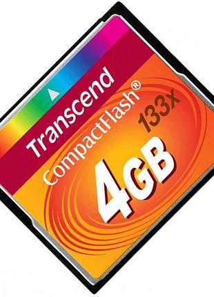 Карта памяти transcend ts4gcf133 4 гб cf, скорость 133x.