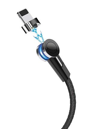 Кабель hoco магнитный lightning rotatable plug s8 1.2m, 2.4a | 2
