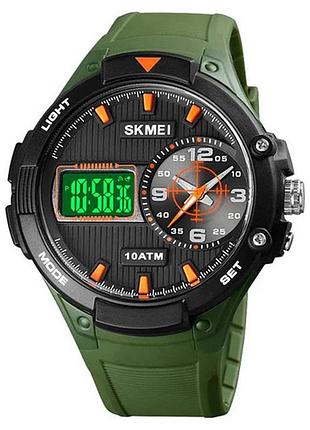 Часы наручные с подсветкой skmei 1761gn 3 atm 49 мм green