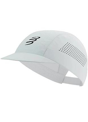 Спортивная кепка compressport pro racing cap, белый цвет, универсальный размер, для бега и тренировок