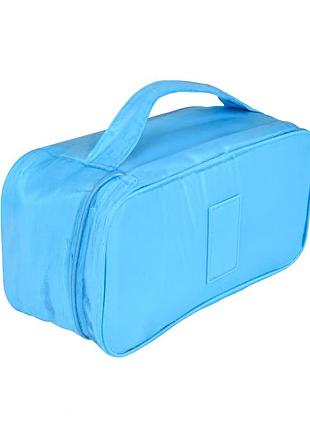 Сумка-несесер дорожня з ручкою r98946 26,5×13×10 см текстиль блакитна