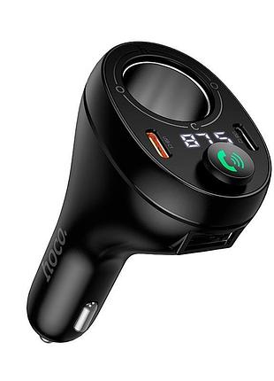 Автомобильный bluetooth адаптер с fm трансмитером hoco e88 черный 2xusb c 1xusb a до 120 вт (e88)
