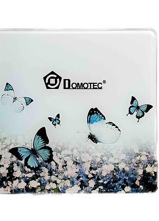 Вага електронна підлогова domotec ms-2019 180 кг скло butterflies