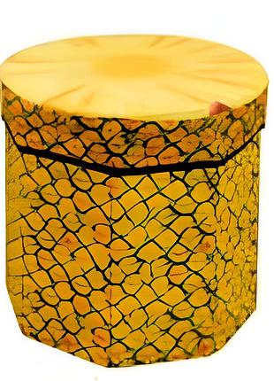 Пуф-тумба складана stenson fruits 35×32 см, фланелеве покриття, жовтий, модель r33430-m, для дому та кімнати дітей