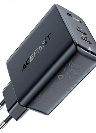 Зарядний пристрій сзу acefast a29 gan 50w 2xtype-c black