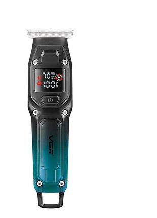 Машинка для стрижки vgr v-964 беспроводная 7000 rpm 4 насадки с дисплеем зеленый