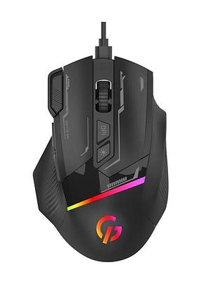 Мышь gamepro gm300b проводная 800–7200dpi rgb подсветка черная
